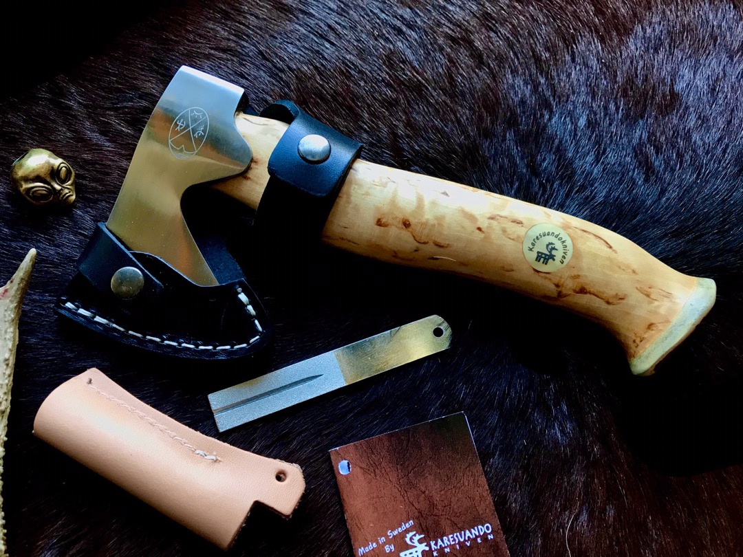 型号：瑞典KARESUANDO 卡雷桑多桦木柄手工维京手 3638 小号斧