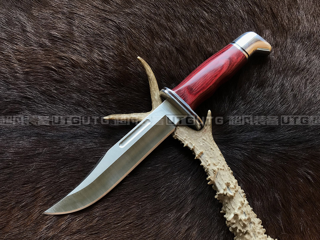 型号：Buck美国巴克 0119CWSRMEF-B 红樱桃木洛基山麋鹿纪念版 特殊版猎刀